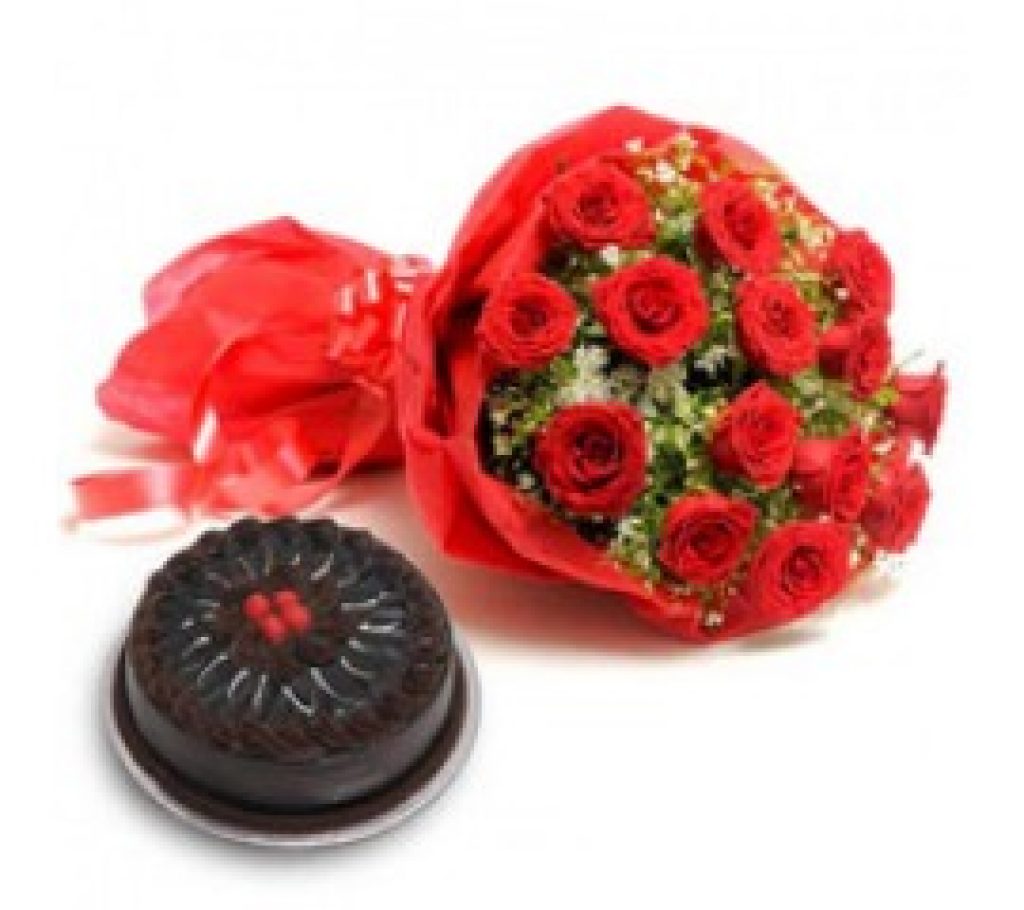 Chocolate Cake With Red Roses Keuchen Paradise 9493