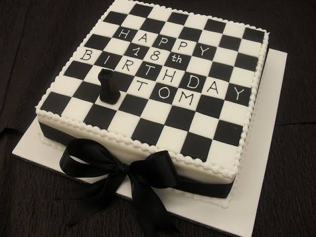 Chess fondant cake