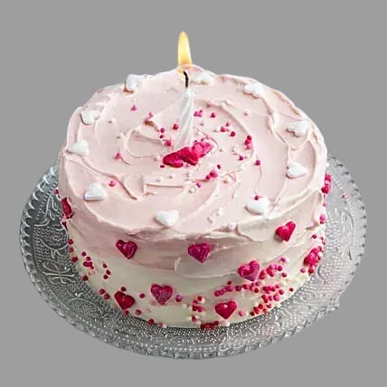 Pink heartly cake