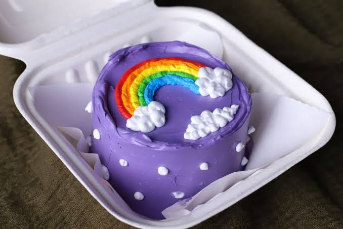 Rainbow bento cake