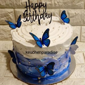 blue butterfly cake