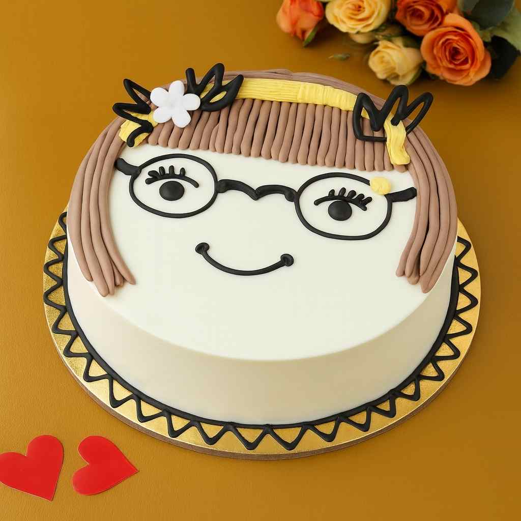 Cute face cake