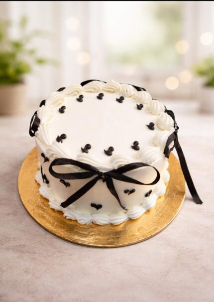 Midnight Ribbon Elegance Cake