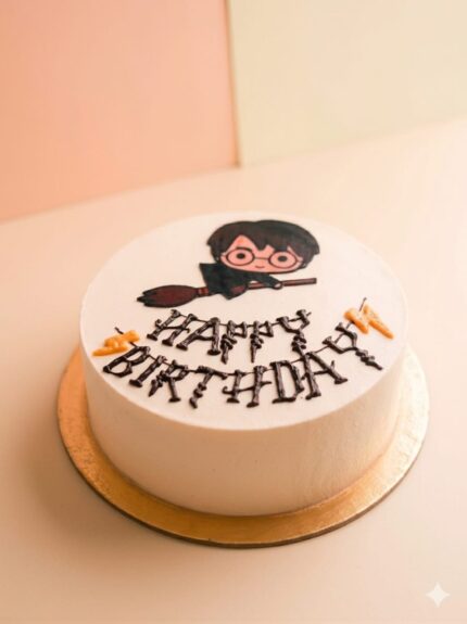 Bring a touch of wizarding magic to your celebration with our Harry Potter Magic Bento Cake. Crafted with soft sponge layers and rich cream frosting, this adorable themed cake features a cute Harry Potter design and magical lightning bolt details. Perfect for birthdays, surprise celebrations, and Potterhead fans of all ages. Freshly baked and beautifully finished, it's a delightful treat that looks as magical as it tastes. ⚡ Theme: Harry Potter Inspired 🍰 Freshly Baked to Order 🎁 Perfect for Birthdays & Special Occasions Note: The Harry Potter artwork is a non-edible paper topper placed on the cake for decoration. Keywords: Harry Potter Cake, Wizard Theme Cake, Bento Cake, Birthday Cake, Theme Cake, Customized Cake, Cake Delivery in Mayur Vihar, Keuchen Paradise.
