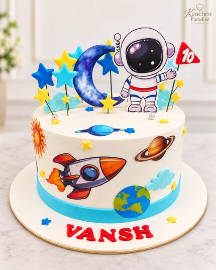 Astronaut Space Theme Birthday Cake
